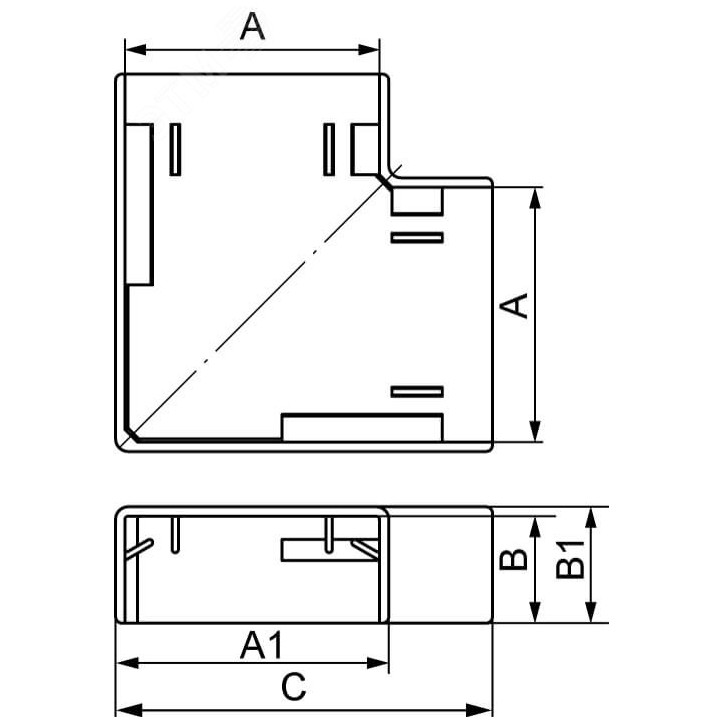 Угол плоский Г-образный APM 40x17 In-liner