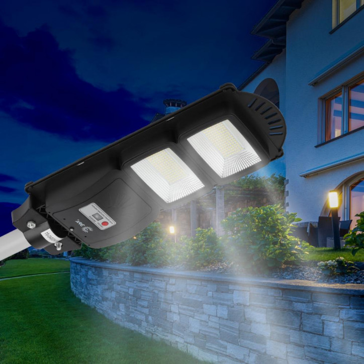 Консольный светильник на солн. бат., SMD, 40W, с датч. движ., ПДУ, 700Лм, 5000К, IP65