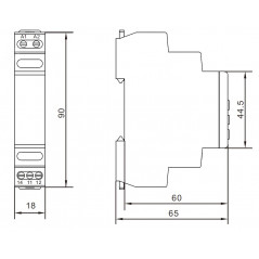 Реле контроля фаз, 3 фазы, контроль напряжения, контроль обрыва фаз, конфигурация контакта 2CO, 208-480В