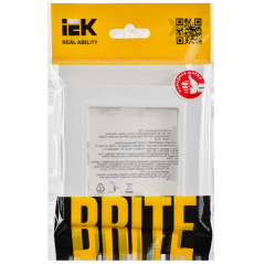 BRITE Рамка 1-местная РУ-1-БрАБ арктический белый IEK