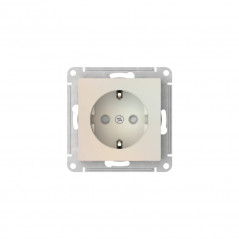 ATLASDESIGN РОЗЕТКА с заземлением со шторками, 16А, быстрозажимные клеммы, ЖЕМЧУГ