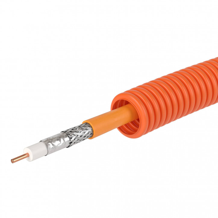 Электротруба ПНД гибкая гофрированная д.20мм цвет оранжевый SAT нг(А)-HF 100м