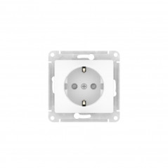 GLOSSA РОЗЕТКА с заземлением со шторками, 16А, быстрозажимные клеммы, БЕЛЫЙ