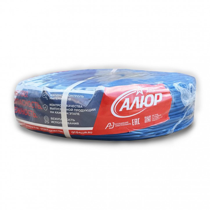 Провод силовой ПуВнг (А)-LS 1х0.5 синий бухта однопроволочный