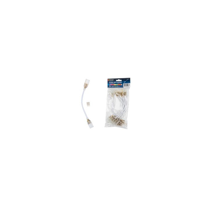 Соединитель (провод) для светодиодных лент 220В 5050, UCX-SK4/B67-RGB CLEAR 005 POLYBAG 4 контакта, цвет прозрачный, 5 штук в па