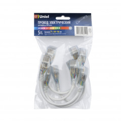 Соединитель (провод) для светодиодных лент 220В 5050, UCX-SK4/B67-RGB CLEAR 005 POLYBAG 4 контакта, цвет прозрачный, 5 штук в па