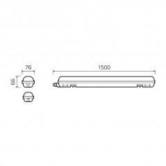 Светильник Gauss LED ССП-17Gauss LED ССП-176 EVO IP65 1500*60*58 48W 6000ml 4000K 175-265V матовый 1\12