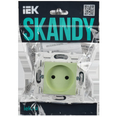 SKANDY Розетка без заземления без защитных шторок 10А SK-R02G мятный IEK