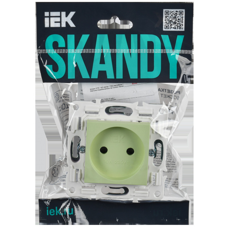 SKANDY Розетка без заземления без защитных шторок 10А SK-R02G мятный IEK