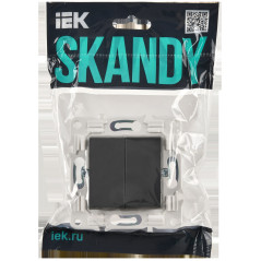 SKANDY Выключатель 2-клавишный проходной 10А SK-V05T титан IEK
