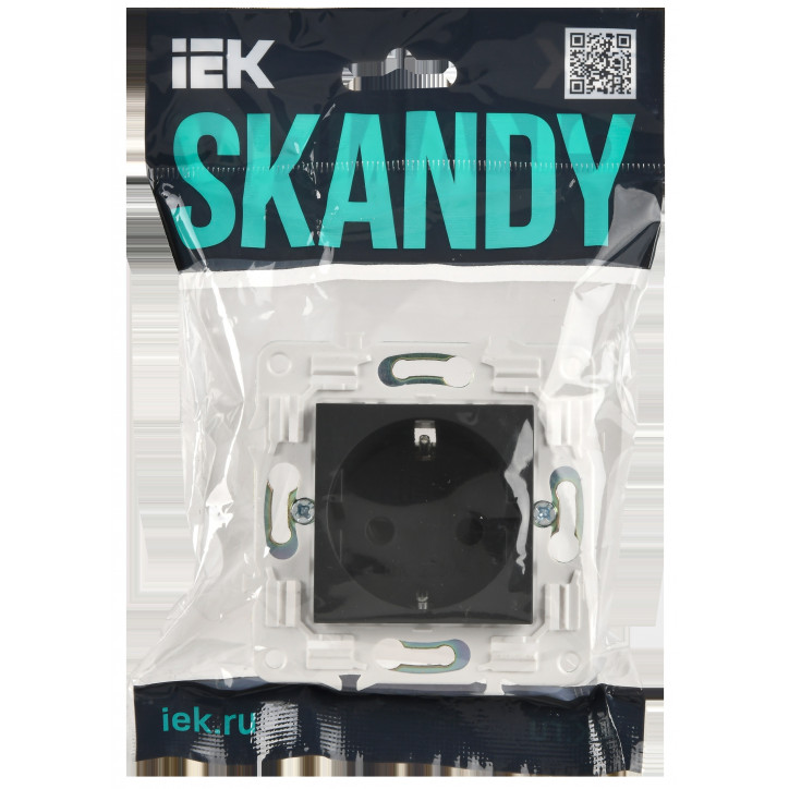 SKANDY Розетка с заземлением с защитными шторками 16А SK-R04G графит IEK SKANDY Розетка с заземлением с защитными шторками 16А SK-R04G графит IEK