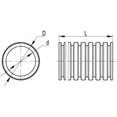 Труба гофрированная ПВХ 20 мм без протяжки легкая серая (100м)