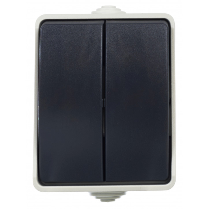 ФОРС Выключатель двухклавишный наружный IP54