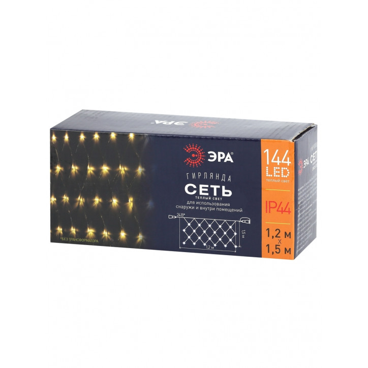 ENOS-01B Гирлянда LED Сеть 1,2м*1,5м теплый свет, 24V, IP44 (60/720) необходим трансформатор Б0041911 покупается отдельно