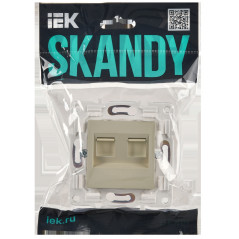 SKANDY Розетка компьютерная двойная RJ45 кат.5E SK-K03B бежевый IEK