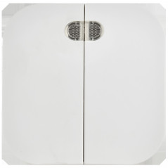 GLORY Выключатель 2-клавишный для открытой установки с индикацией 10А ВС20-2-1-ХБм белый матовый IEK