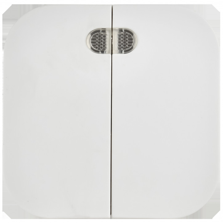 GLORY Выключатель 2-клавишный для открытой установки с индикацией 10А ВС20-2-1-ХБм белый матовый IEK