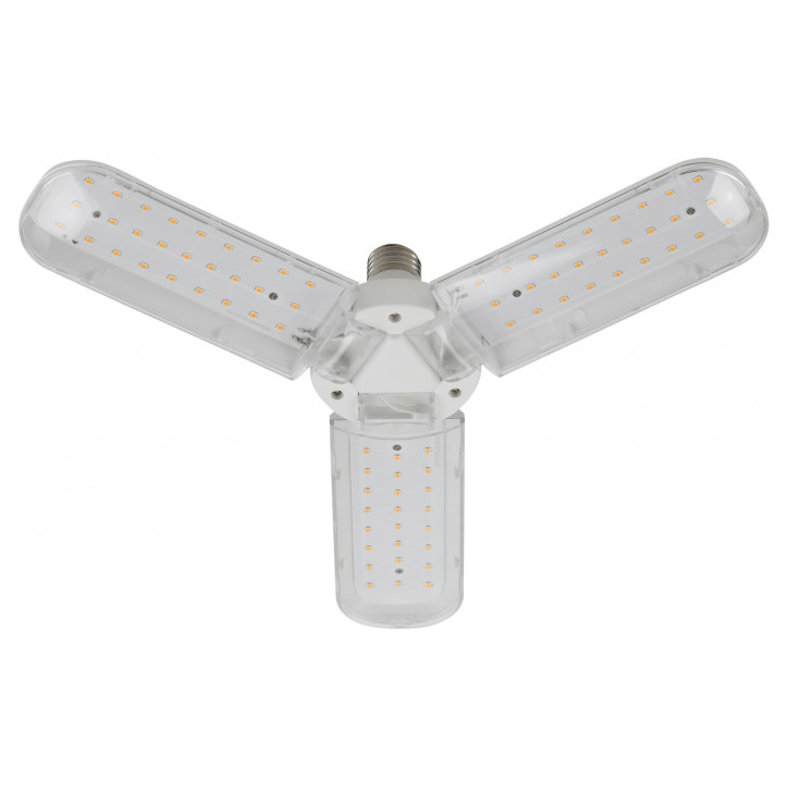 Фитолампа для растений светодиодная FITO-24W-Ra90-E27-FOLD 3-х лепестковая полного спектра 24 Вт Е27