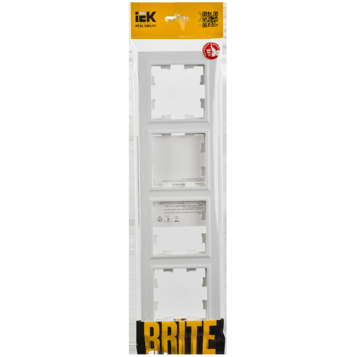 BRITE Рамка 4-местная РУ-4-БрАБ арктический белый IEK BRITE Рамка 4-местная РУ-4-БрАБ арктический белый IEK
