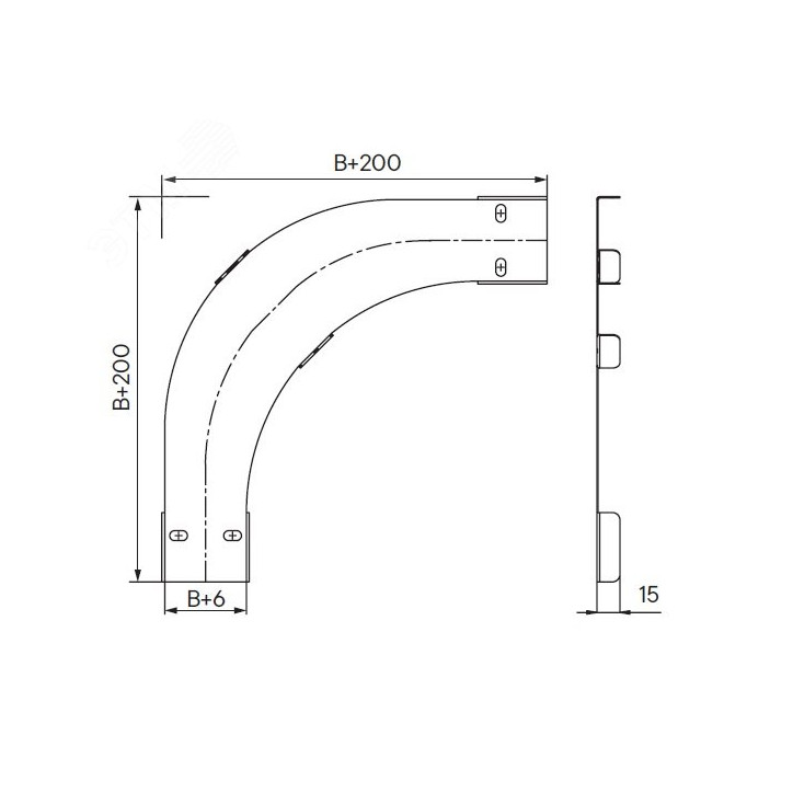 Крышка на угол CPO 90 горизонтальный 90° 100, в комплекте с крепежными элементами и соединительными пластинами, необходимыми для Крышка на угол CPO 90 горизонтальный 90° 100, в комплекте с крепежными элементами и соединительными пластинами, необходимыми для