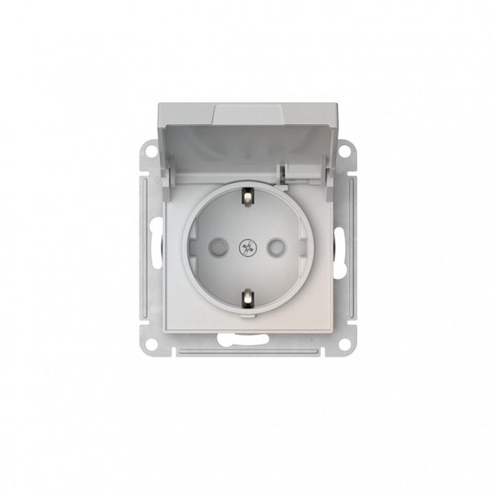 ATLASDESIGN РОЗЕТКА с заземл. со шторк. с крышкой, 16А, IP20,мех., быстрозажимные клеммы, ЖЕМЧУГ ATLASDESIGN РОЗЕТКА с заземл. со шторк. с крышкой, 16А, IP20,мех., быстрозажимные клеммы, ЖЕМЧУГ