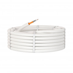 Элетротруба из ПЛЛ не содержит галогенов гибкая гофрированная д.20мм цвет белый с SAT нг(А)-HF 50м