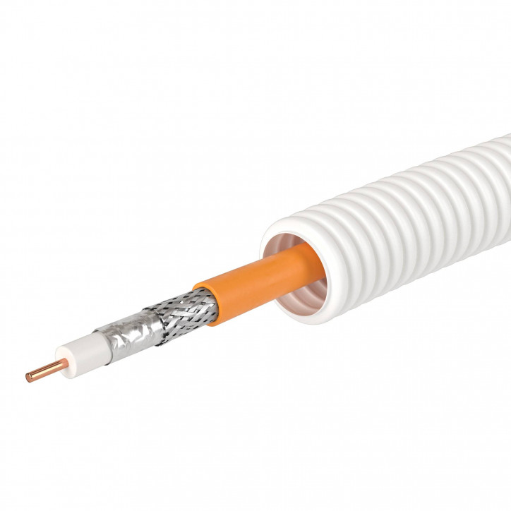 Элетротруба из ПЛЛ не содержит галогенов гибкая гофрированная д.20мм цвет белый с SAT нг(А)-HF 50м Элетротруба из ПЛЛ не содержит галогенов гибкая гофрированная д.20мм цвет белый с SAT нг(А)-HF 50м