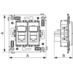 Avanti Розетка RJ-45 в стену, кат.6 двойная экранированная, ''Белое облако''