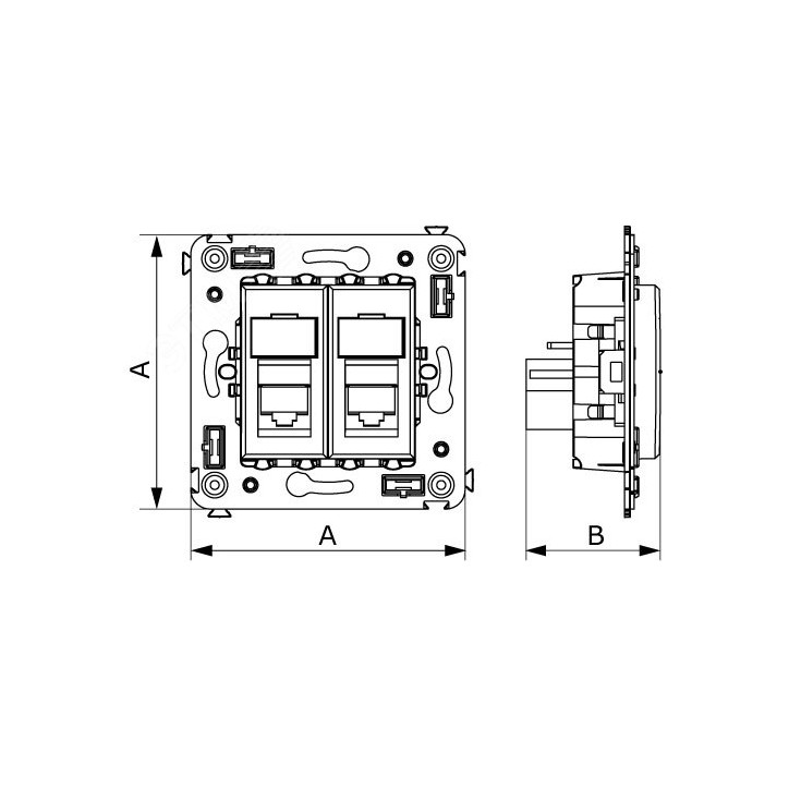 Avanti Розетка RJ-45 в стену, кат.6 двойная экранированная, ''Белое облако'' Avanti Розетка RJ-45 в стену, кат.6 двойная экранированная, ''Белое облако''