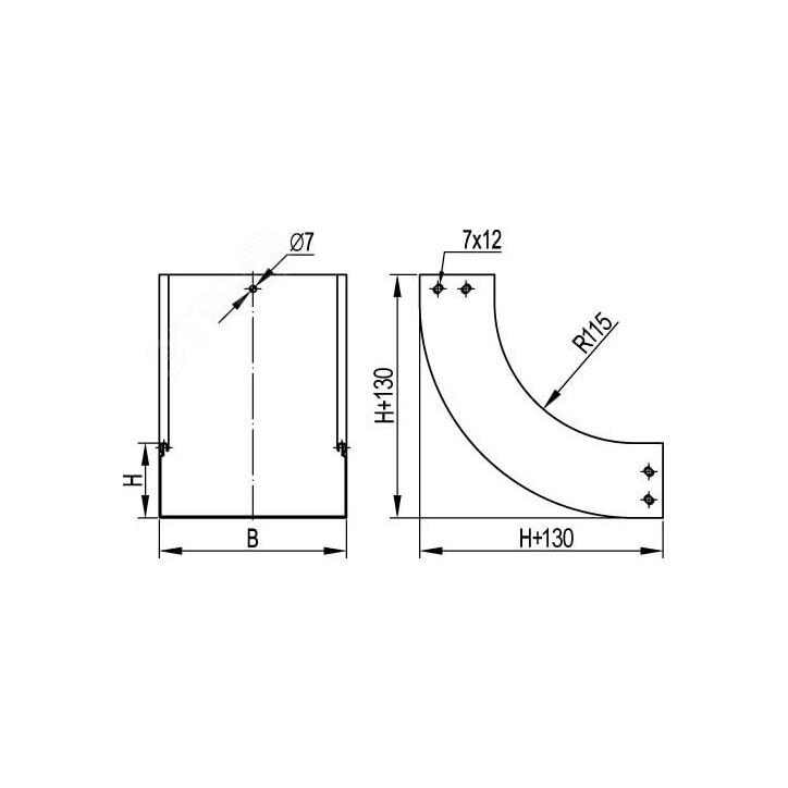 Угол CS 90 вертикальный внутренний 90 градусов 600/100 в комплекте с крепежными элементами и соединительными пластинами