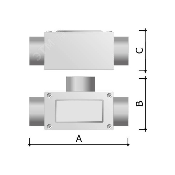 Коробка ответвительная алюминиевая 3 ввода М50х1.5 IP55 171х78х71мм