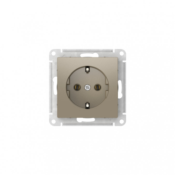 ATLASDESIGN РОЗЕТКА с заземлением, 16А, быстрозажимные клеммы, ШАМПАНЬ