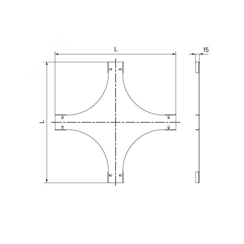 Крышка на Х-образный ответвитель 150, 1,2 мм, в комплекте с крепежными элементами необходимыми для монтажа