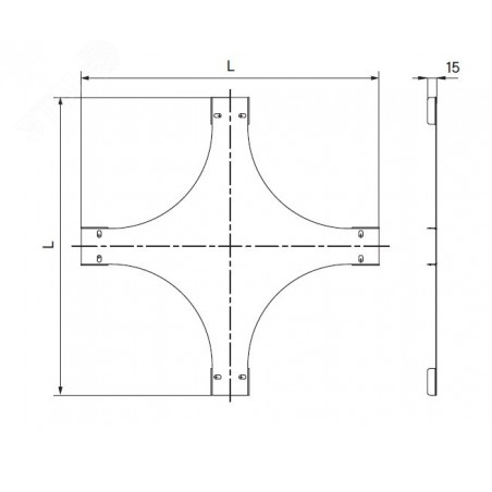 Крышка на Х-образный ответвитель 150, 1,2 мм, в комплекте с крепежными элементами необходимыми для монтажа