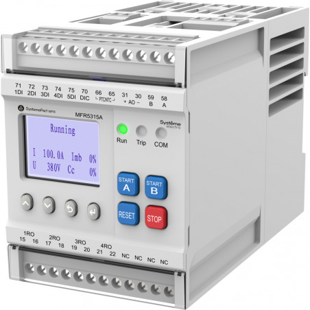 РЕЛЕ MFR530 MODBUS-RTU + ВСТРОЕННЫЙ ДИСПЛЕЙ 0.2-5A ТТ ?10.5ММ 80-270В AC/DC