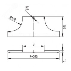 Крышка на ответвитель DL осн.50 в комплекте с метизами и пластинами PTCE