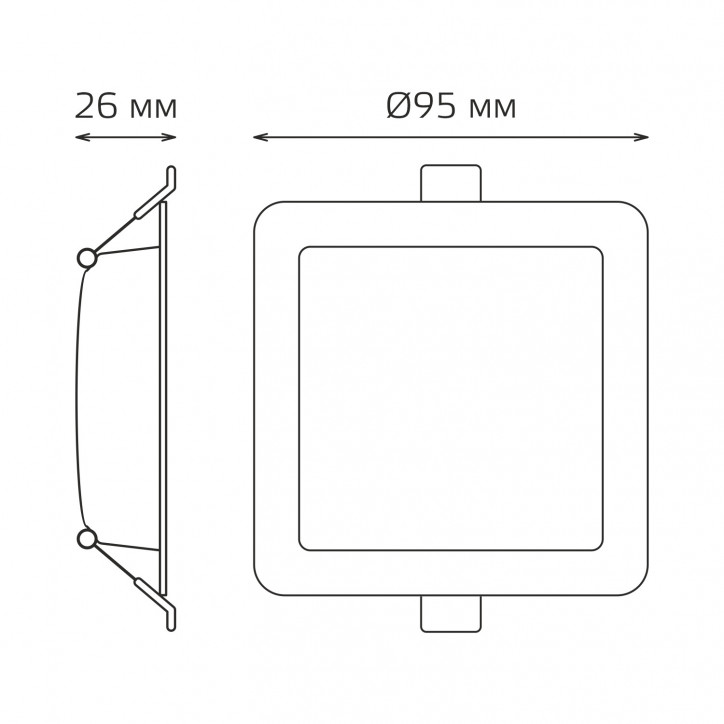 Светильник светодиодный ДВО 5.5 Вт 460 лм 4000К AC 220В IP20 квадрат 95х95х26мм монт разм 75х75мм Пластик Elementary Gauss Светильник светодиодный ДВО 5.5 Вт 460 лм 4000К AC 220В IP20 квадрат 95х95х26мм монт разм 75х75мм Пластик Elementary Gauss