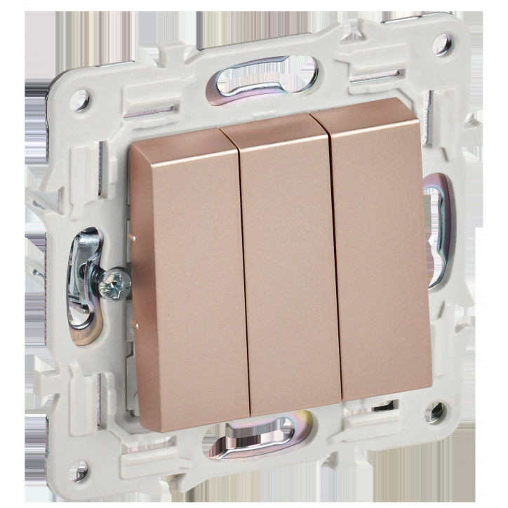 SKANDY Выключатель 3-клавишный 10А SK-V11Sa песочный IEK