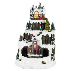 Новогодняя декоративная композиция Рождество, музыка, теплый белый свет, 3*АА, 25*23*34 см EFIS-S07