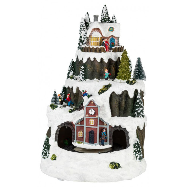 Новогодняя декоративная композиция Рождество, музыка, теплый белый свет, 3*АА, 25*23*34 см EFIS-S07