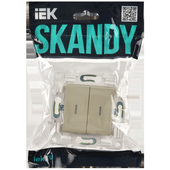 SKANDY Выключатель 2-клавишный с индикацией 10А SK-V09B бежевый IEK