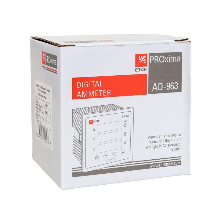 Амперметр AD-963 цифровой на панель (96х96) трехфазный PROxima