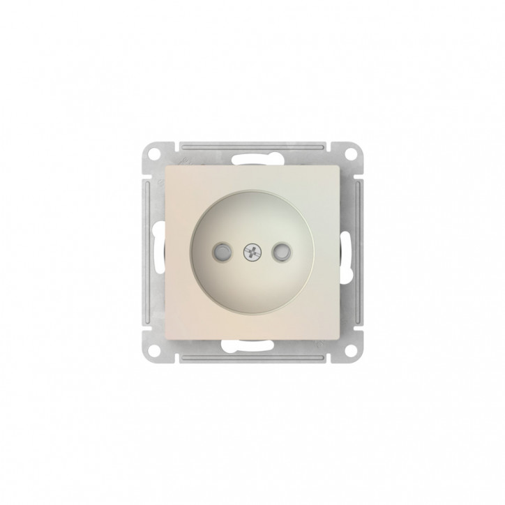 ATLASDESIGN РОЗЕТКА без заземления со шторками, 16А, быстрозажимные клеммы, ЖЕМЧУГ