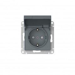ATLASDESIGN РОЗЕТКА с заземл. со шторк. с крышкой,16А,IP20,мех., быстрозажимные клеммы, ГРИФЕЛЬ