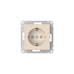 ATLASDESIGN РОЗЕТКА с заземлением со шторками, 16А, быстрозажимные клеммы, БЕЖЕВЫЙ