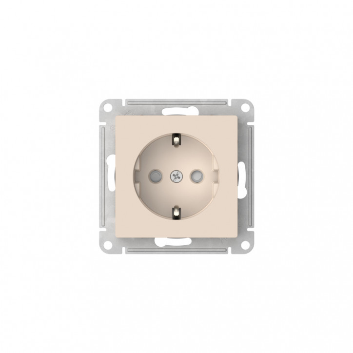 ATLASDESIGN РОЗЕТКА с заземлением со шторками, 16А, быстрозажимные клеммы, БЕЖЕВЫЙ ATLASDESIGN РОЗЕТКА с заземлением со шторками, 16А, быстрозажимные клеммы, БЕЖЕВЫЙ