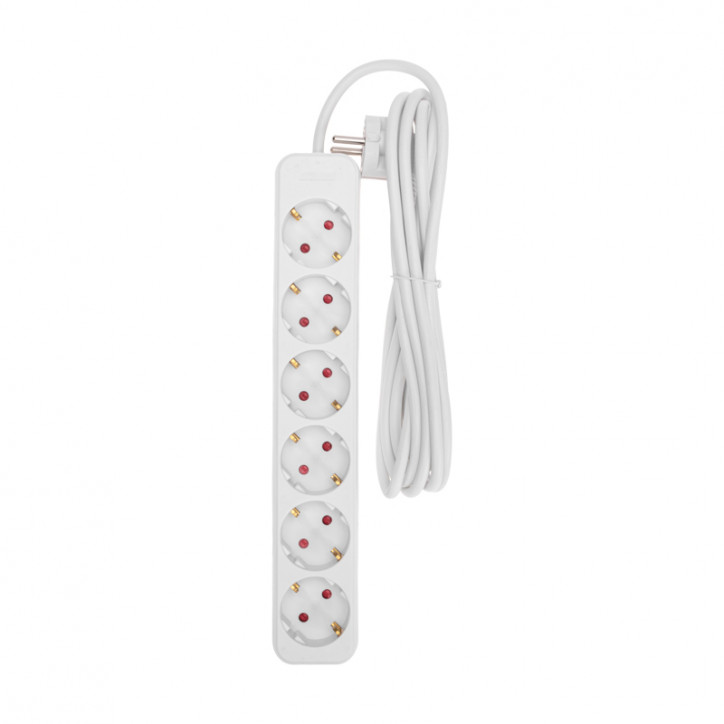 Удлинитель STANDARD 6 гнезд, 3 м, 3х1,0 мм2, с/з, белый