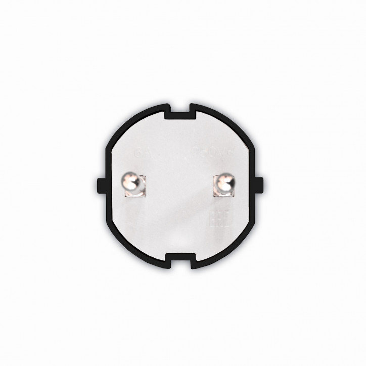 Вилка электрическая без заземлением черная 6А 250В (еврослот)