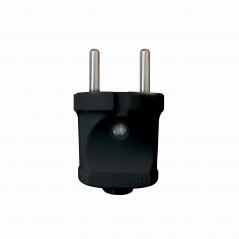 Вилка электрическая без заземлением черная 6А 250В (еврослот)