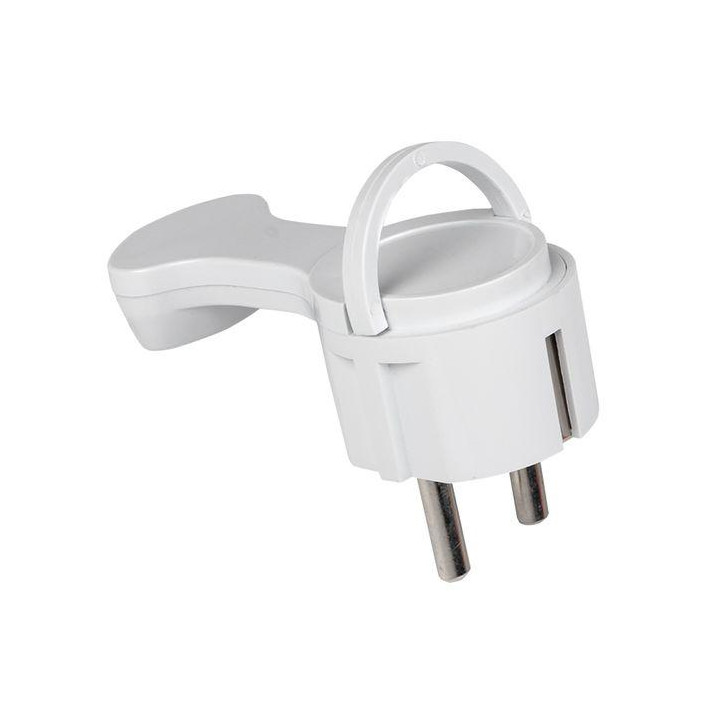 Вилка угловая плоская с/з белая СТЕЛС 16А 250В PRO